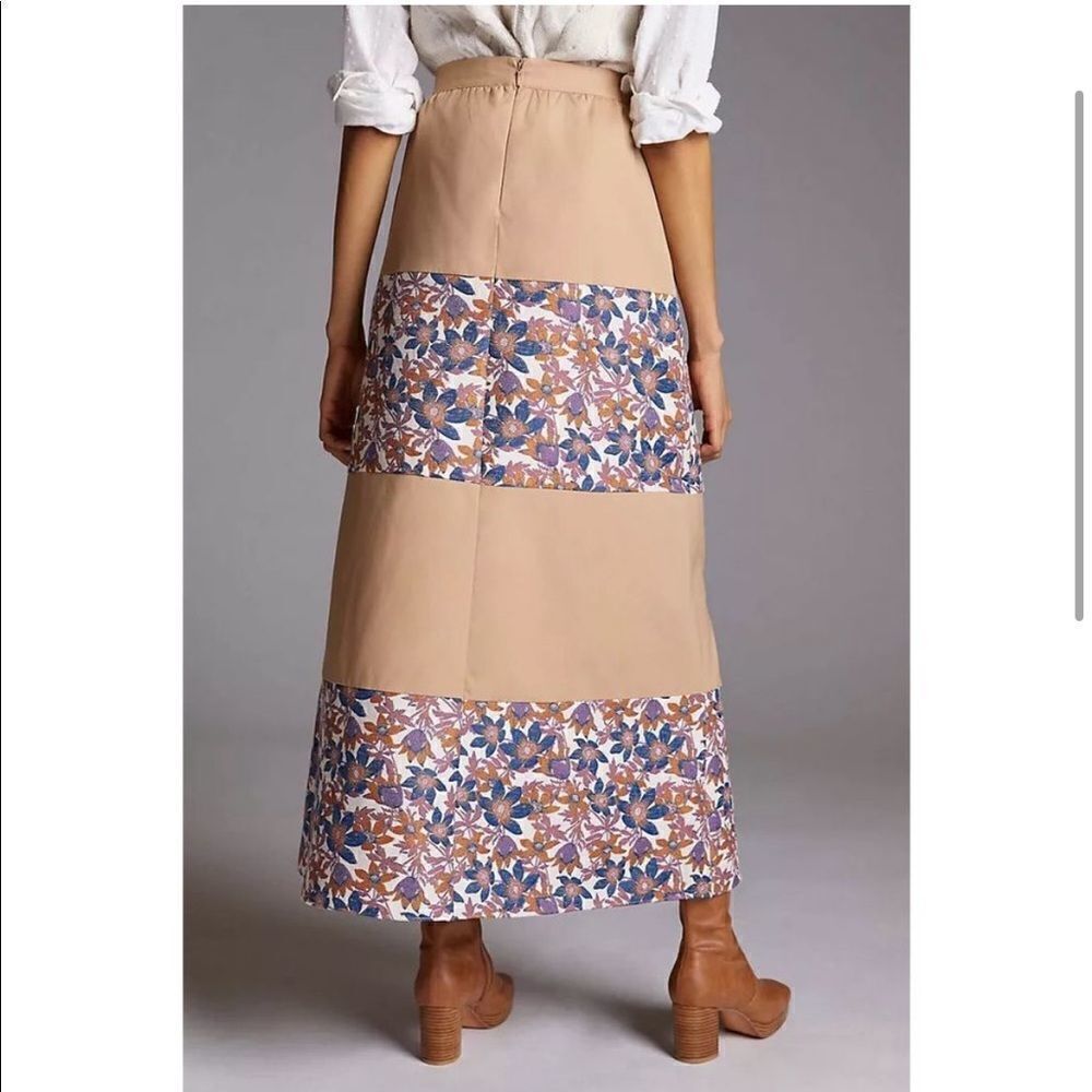 NEW Sachin + Babi Tan and Floral Jacquard Maxi Skirt Size 12 - Picture 3 of 14